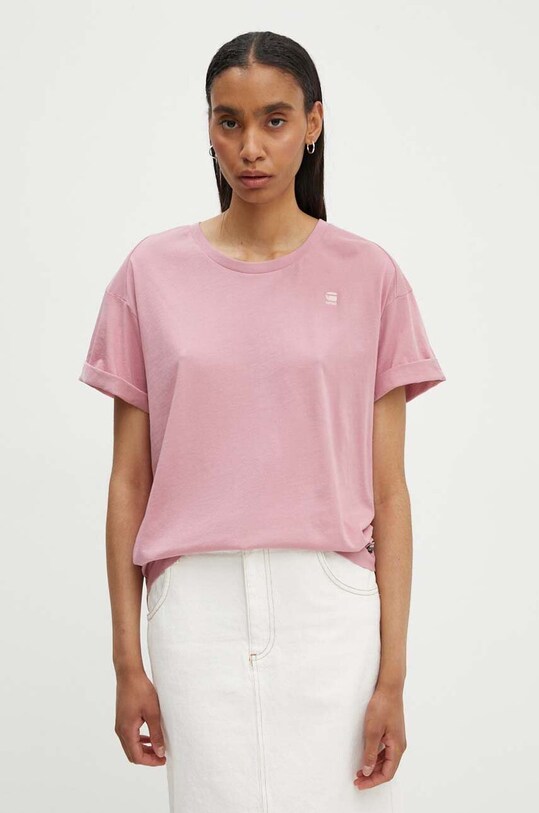 G-Star t-shirt bawełniany różowy D24524.4107