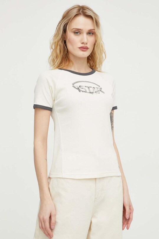 Bavlnené tričko G-Star Raw slim béžová D24506.D527