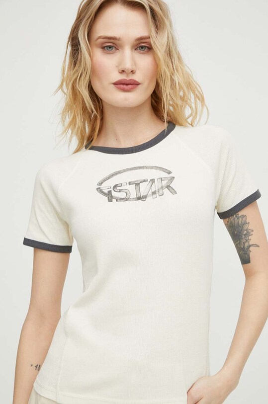 G-Star tricou din bumbac bej D24506.D527
