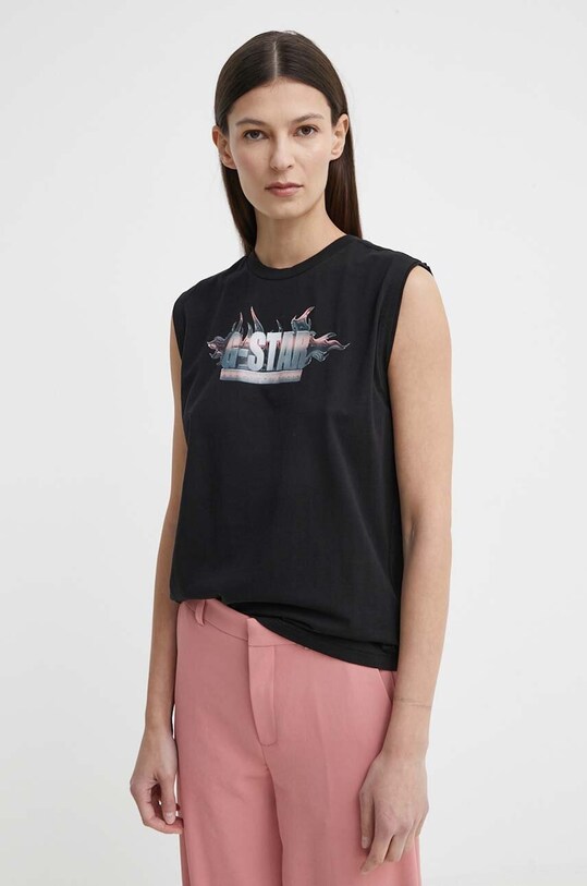 G-Star top din bumbac negru D24520.C954