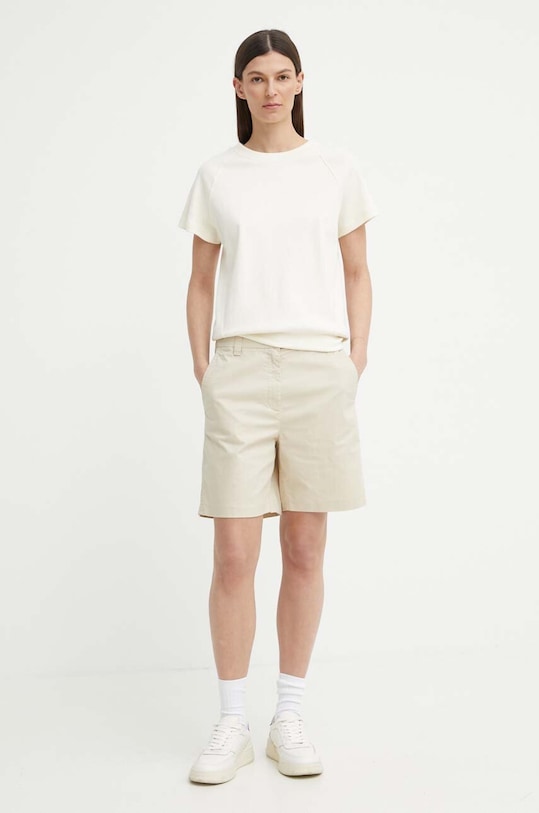 G-Star t-shirt bawełniany D24512.C812 beżowy SS25