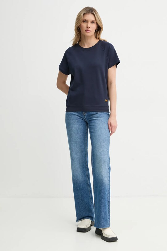 G-Star tricou din bumbac D24512.C812 bleumarin SS25