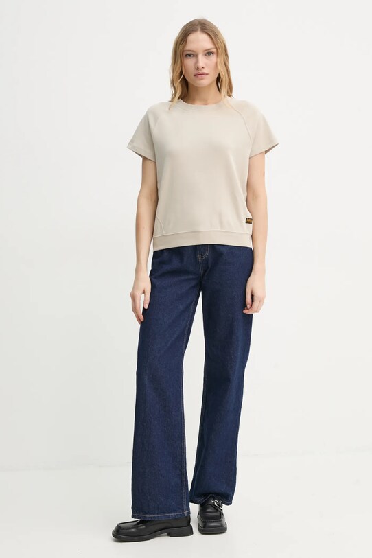 G-Star tricou din bumbac D24512.C812 bej SS25
