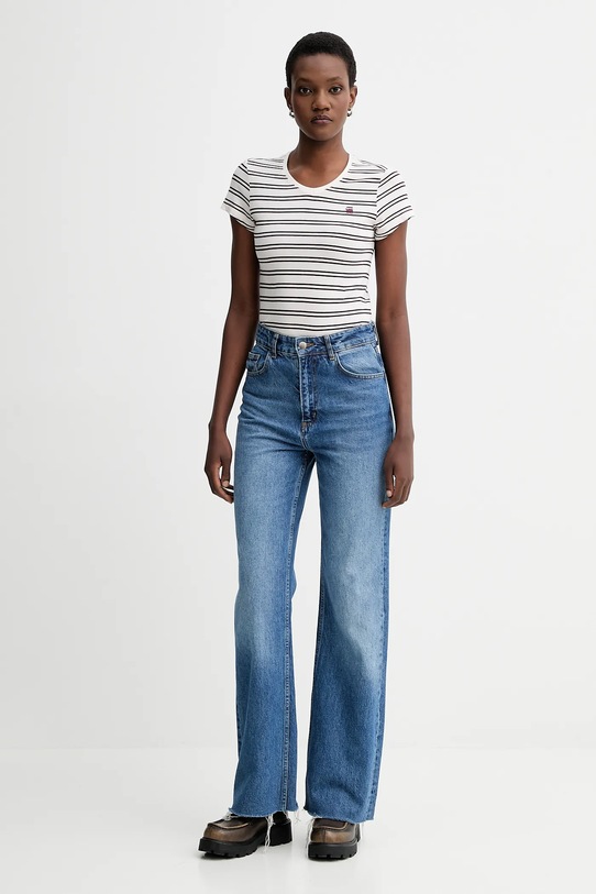 G-Star Raw t-shirt bawełniany D24533.D244 beżowy AW25