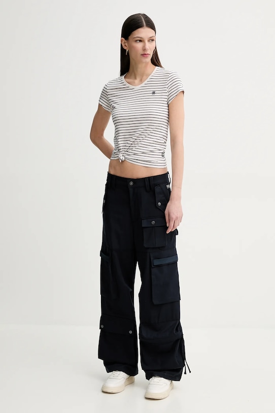 G-Star t-shirt bawełniany D24533.D244 beżowy AW25
