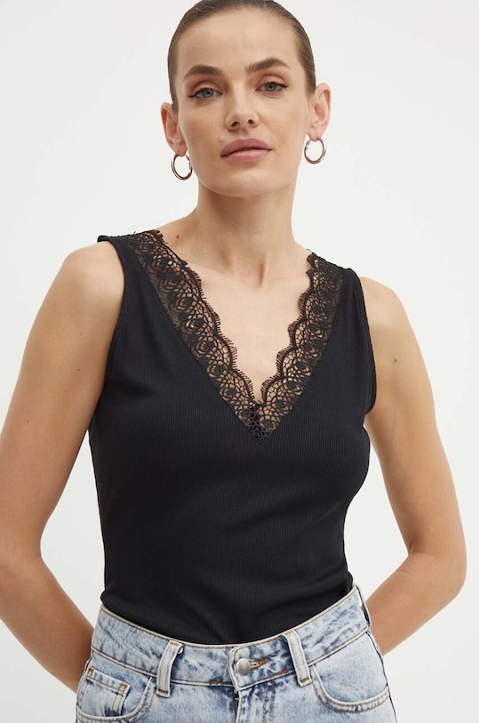 Morgan top DADILA z elastanem czarny DADILA.NOIR