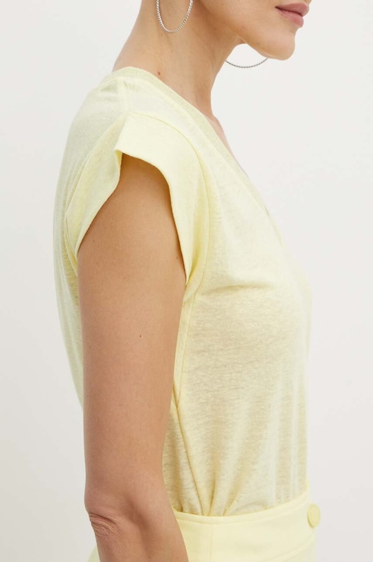 Lanena majica kratkih rukava Morgan DAME DAME.LEMON.TONI zlatna