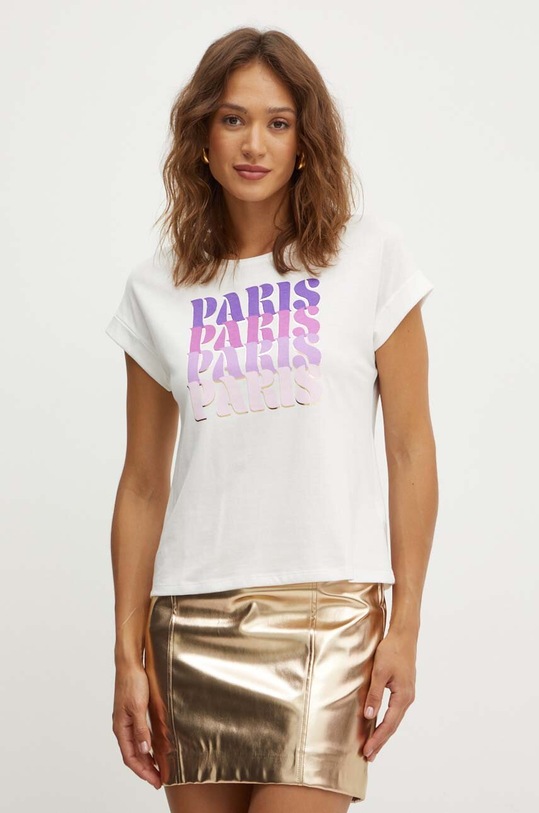 Morgan t-shirt DPARIS sovrastampa bianco DPARIS.OFF.WHITE