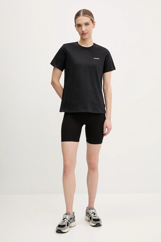 Columbia tricou din bumbac 2036573 negru SS25