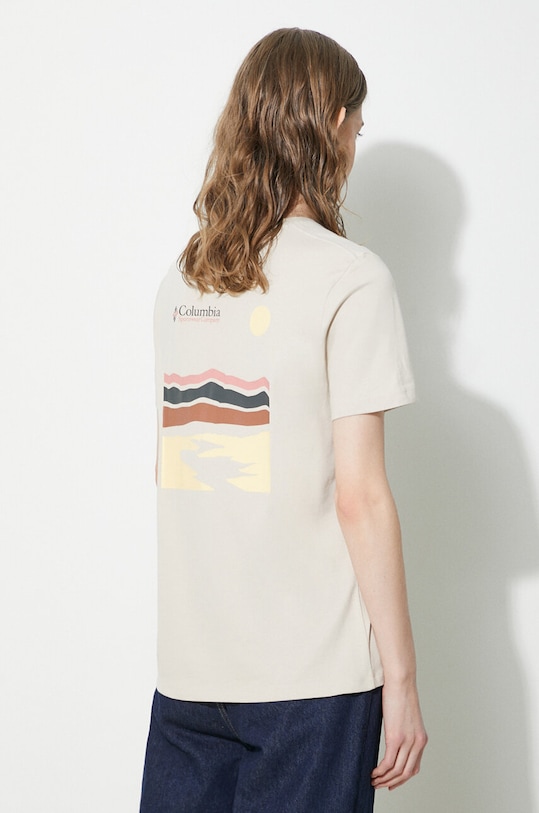 Columbia t-shirt bawełniany Boundless Beauty beżowy 2036581