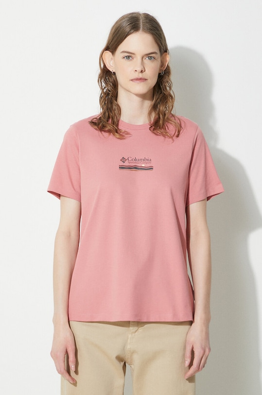 Clothing Columbia cotton t-shirt Boundless Beauty 2036581 pink