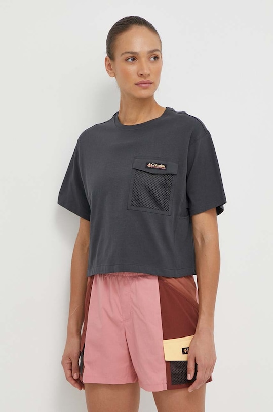 Columbia pamut póló Painted Peak szürke 2074491