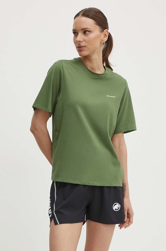 Sportovní tričko Columbia Alpine Way II Graphic kulatý zelená 2074692