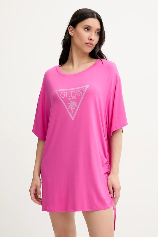 Guess t-shirt aplikacja różowy E4GI00.K68D2