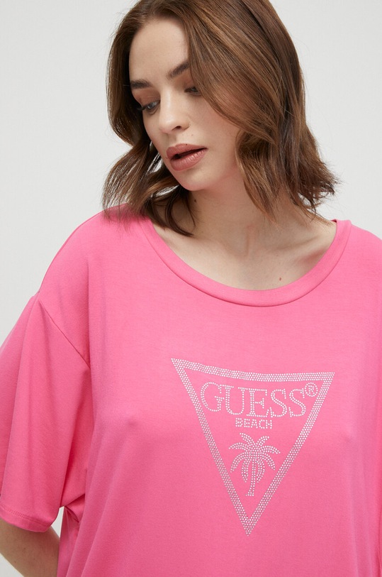 Guess t-shirt różowy E4GI00.K68D2