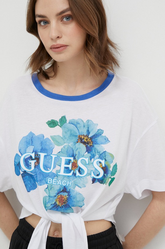 Odzież Guess t-shirt plażowy E4GI08.KC6K0 biały