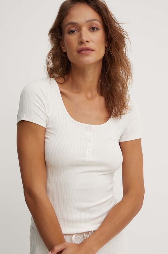 Majica kratkih rukava Guess slim bež O4GP03.KBXB2