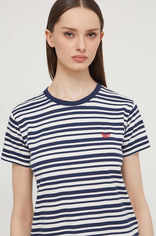 Bavlněné tričko Superdry regular námořnická modř W1011428A.2JL