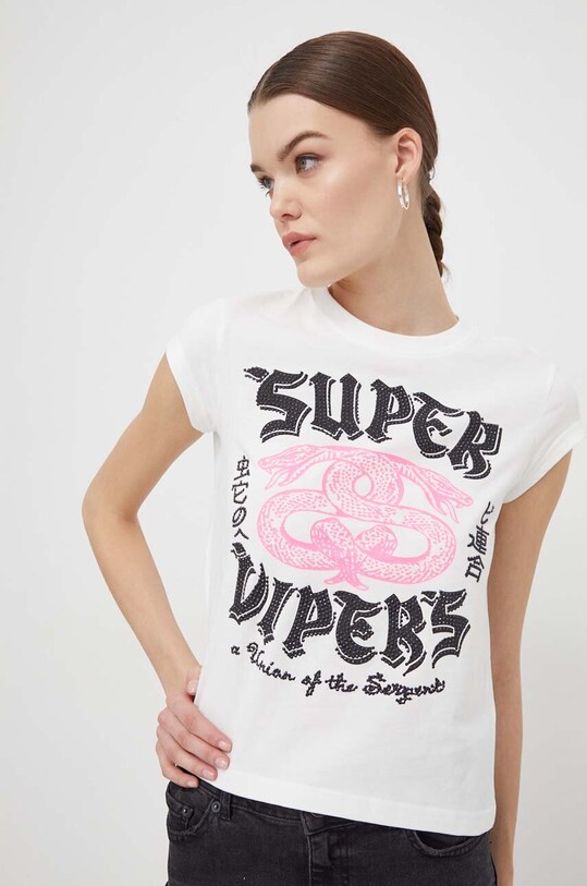 Хлопковая футболка Superdry хлопок бежевый W1011391A.39E