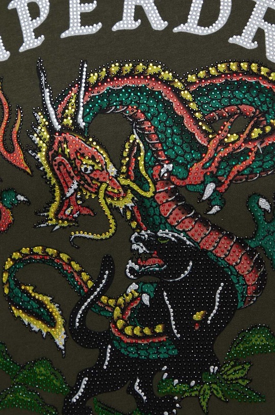 Bavlněné tričko Superdry W1011332A.ZC3 zelená