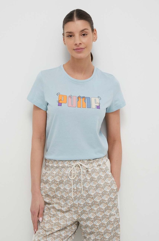 Bavlněné tričko Puma 679916 modrá SS24