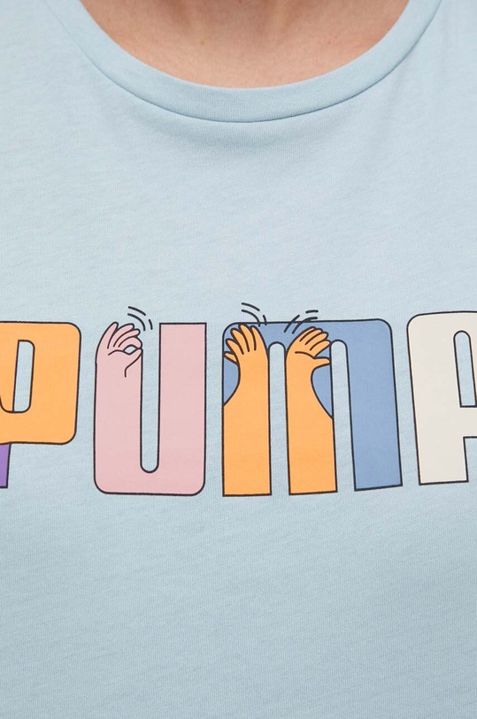 Bavlněné tričko Puma modrá 679916