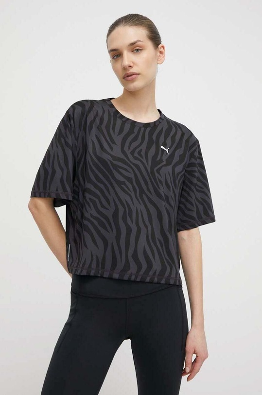 Puma t-shirt treningowy Train Favorite wzorzyste czarny 523215