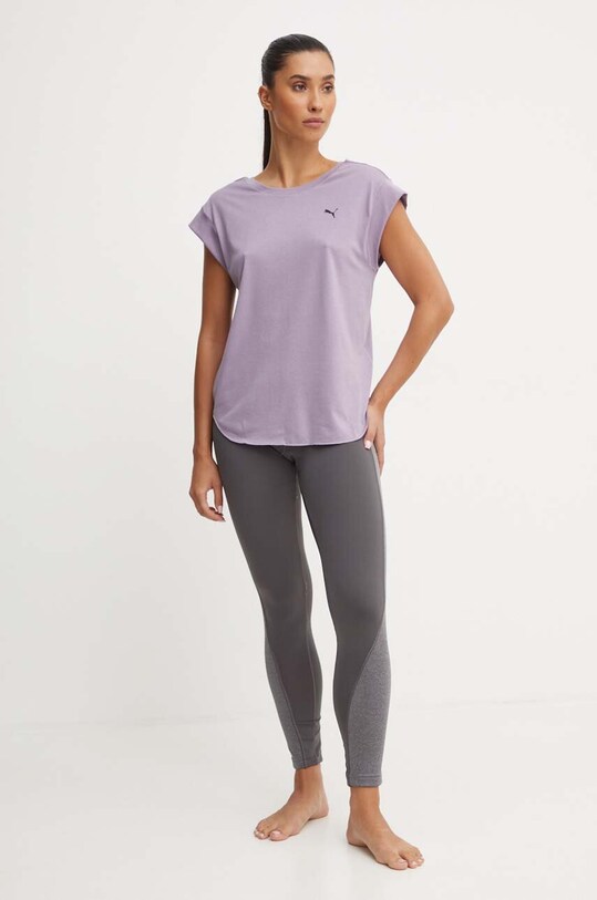 Tričko na jogu Puma Studio Foundation 524845 fialová AW24
