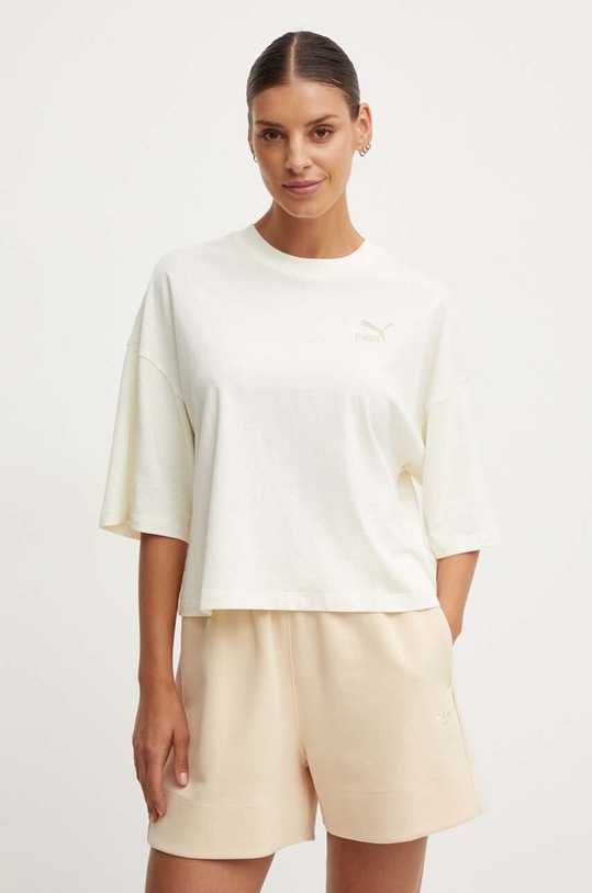 Bavlnené tričko Puma BETTER CLASSICS Oversized relaxed béžová 624226
