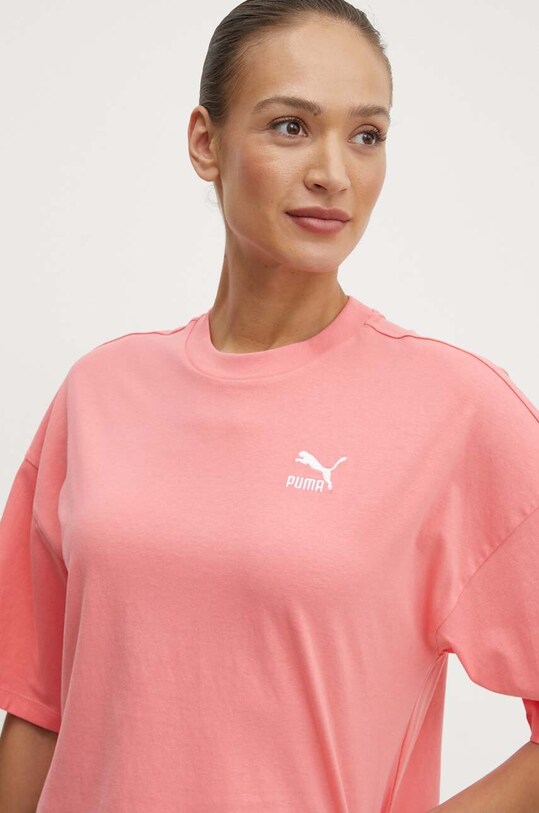 Bavlnené tričko Puma BETTER CLASSICS Oversized ružová 624226