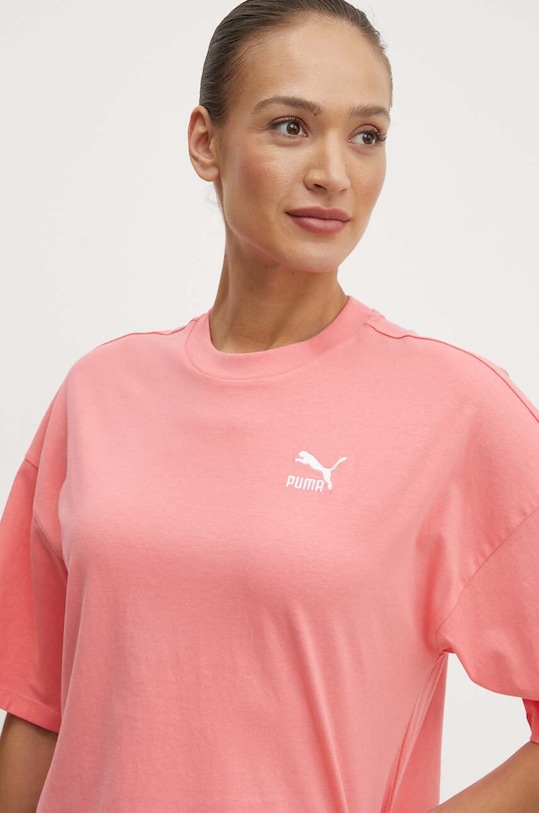 Bavlněné tričko Puma růžová 624226