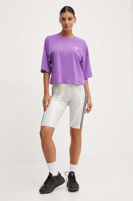 Bavlnené tričko Puma BETTER CLASSICS Oversized 624226 fialová SS24