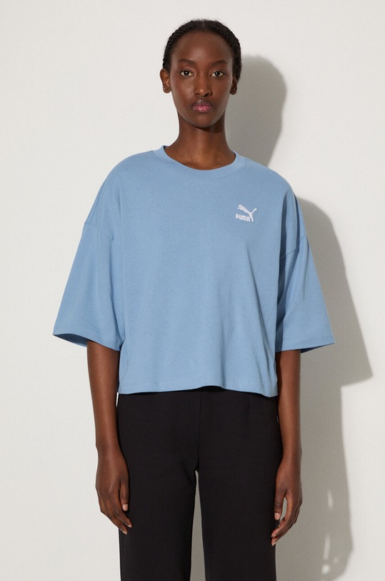 Puma tricou din bumbac imprimeu albastru 624226