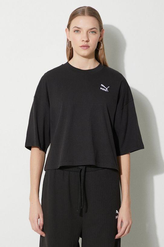 Puma t-shirt bawełniany bawełna czarny 624226