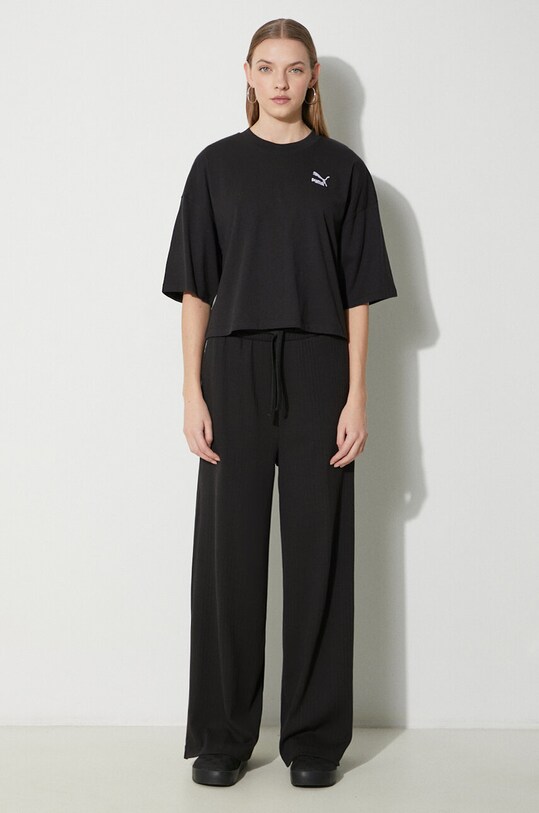 Puma tricou din bumbac 624226 negru SS24