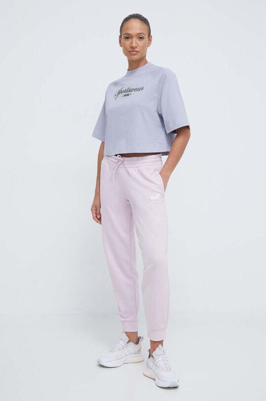 Бавовняна футболка Puma 624271 сірий SS24