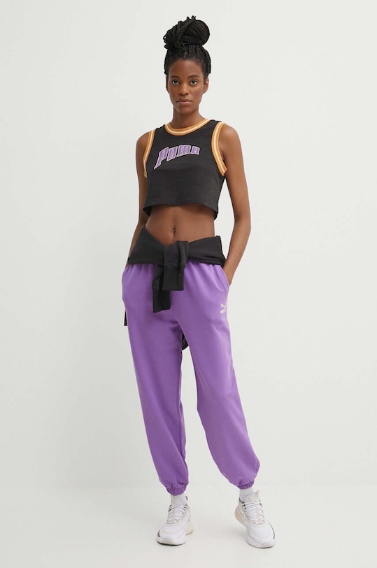 Бавовняний топ Puma Graphic 625024. чорний SS24