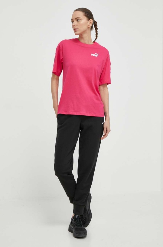Puma tricou din bumbac 675994 roz AW24