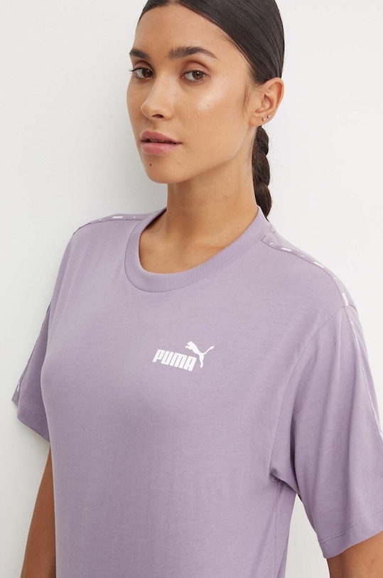 Puma t-shirt bawełniany nadruk fioletowy 675994