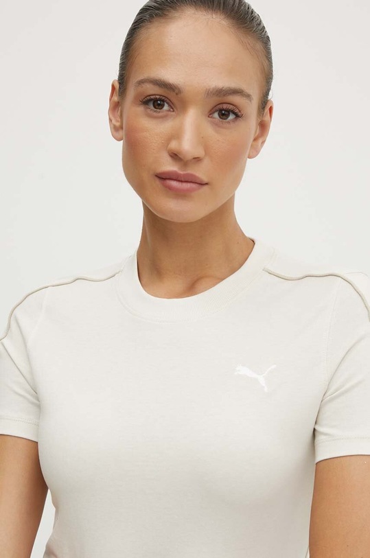 Bavlněné tričko Puma HER béžová 677883