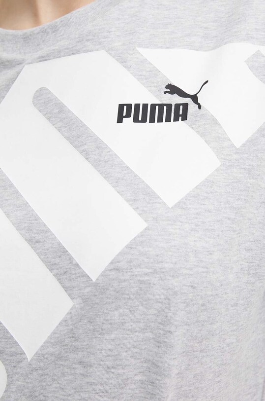 Bavlněné tričko Puma POWER 677896 šedá