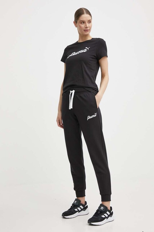 Puma t-shirt bawełniany 679315 czarny SS24