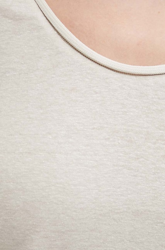 Lanena majica kratkih rukava Morgan DANIA DANIA.LIN bež