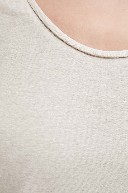 Lanena majica kratkih rukava Morgan DANIA DANIA.LIN bež