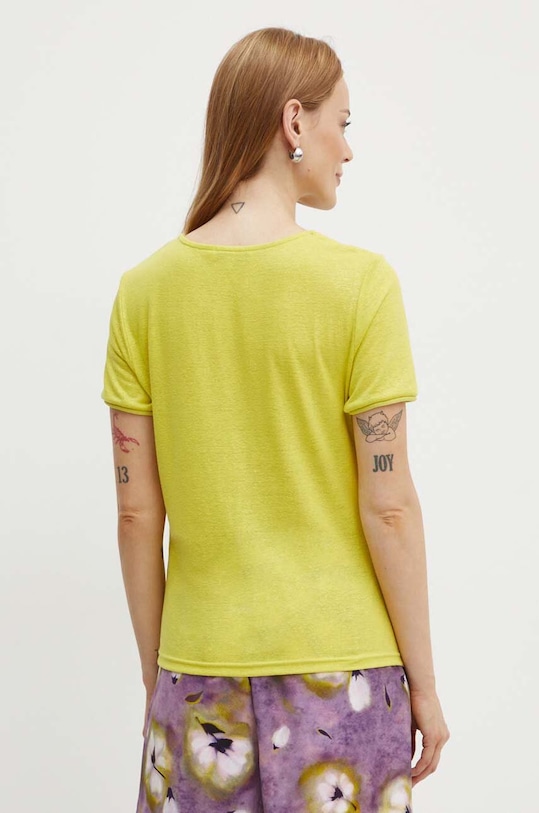 Oblečenie Ľanové tričko Morgan DANIA DANIA.MOJITO žltá