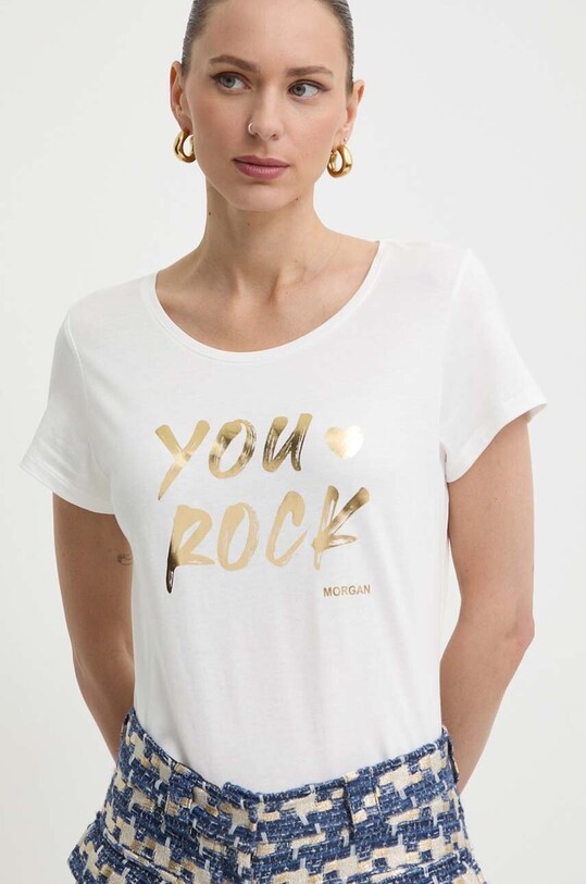 Morgan t-shirt DYOU biały DYOU.OFF.WHITE