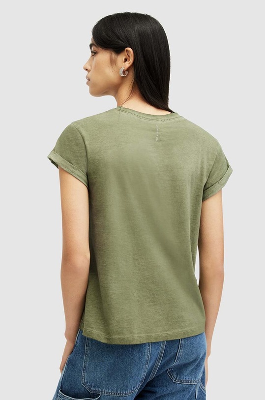 Βαμβακερό μπλουζάκι AllSaints ANNA πράσινο WM215Y