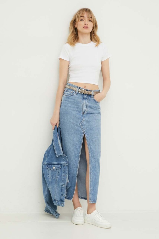 Bavlněné tričko Hollister Co. KI339.3491.100 bílá SS24