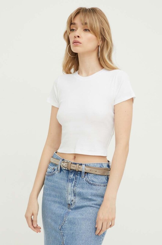 Hollister Co. tricou din bumbac alb KI339.3491.100