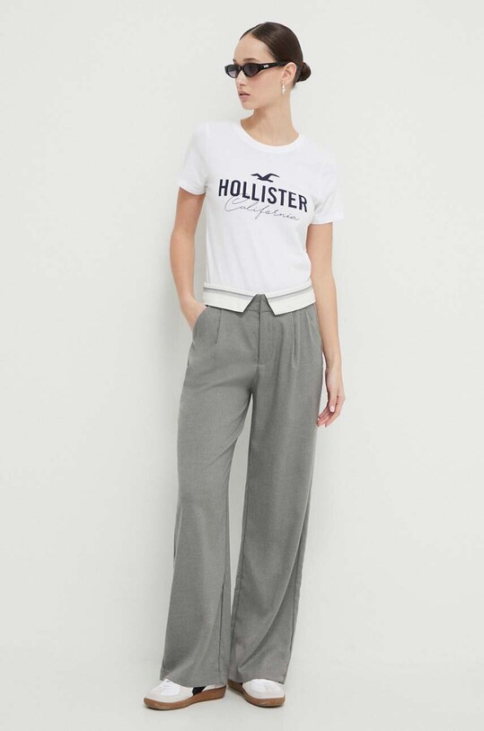 Hollister Co. pamut póló KI357.3198.100 fehér SS24